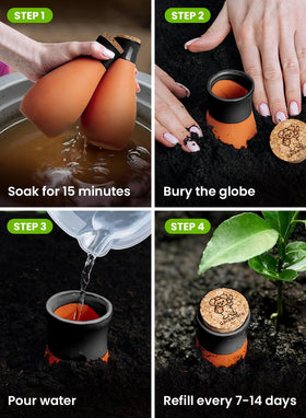 Gardenbro self-watering system suitable for indoor and outdoor plants.