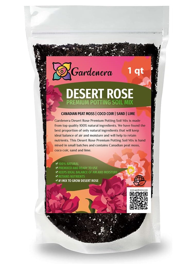 Gardenera Desert Rose potting soil pack shot highlighting premium mix for thriving roots and vibrant blooms