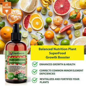 Close-up of Gardenera ingredients in Plant Superfood Spray for vitality.