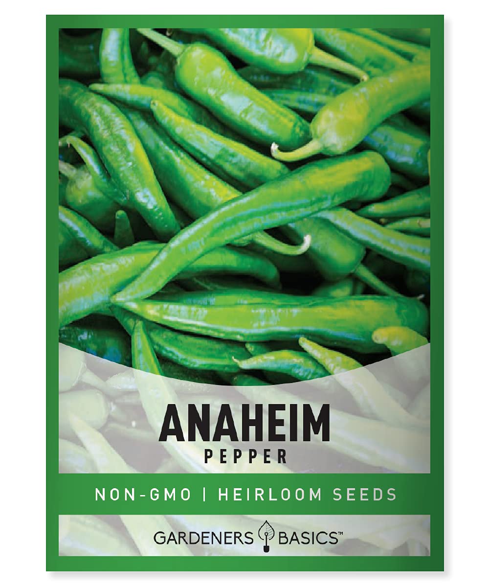 Gardeners Basics Anaheim pepper seeds packet for easy home gardening.