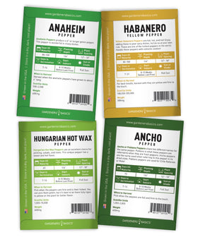 Gardeners Basics Anaheim seeds for planting, mild heat peppers