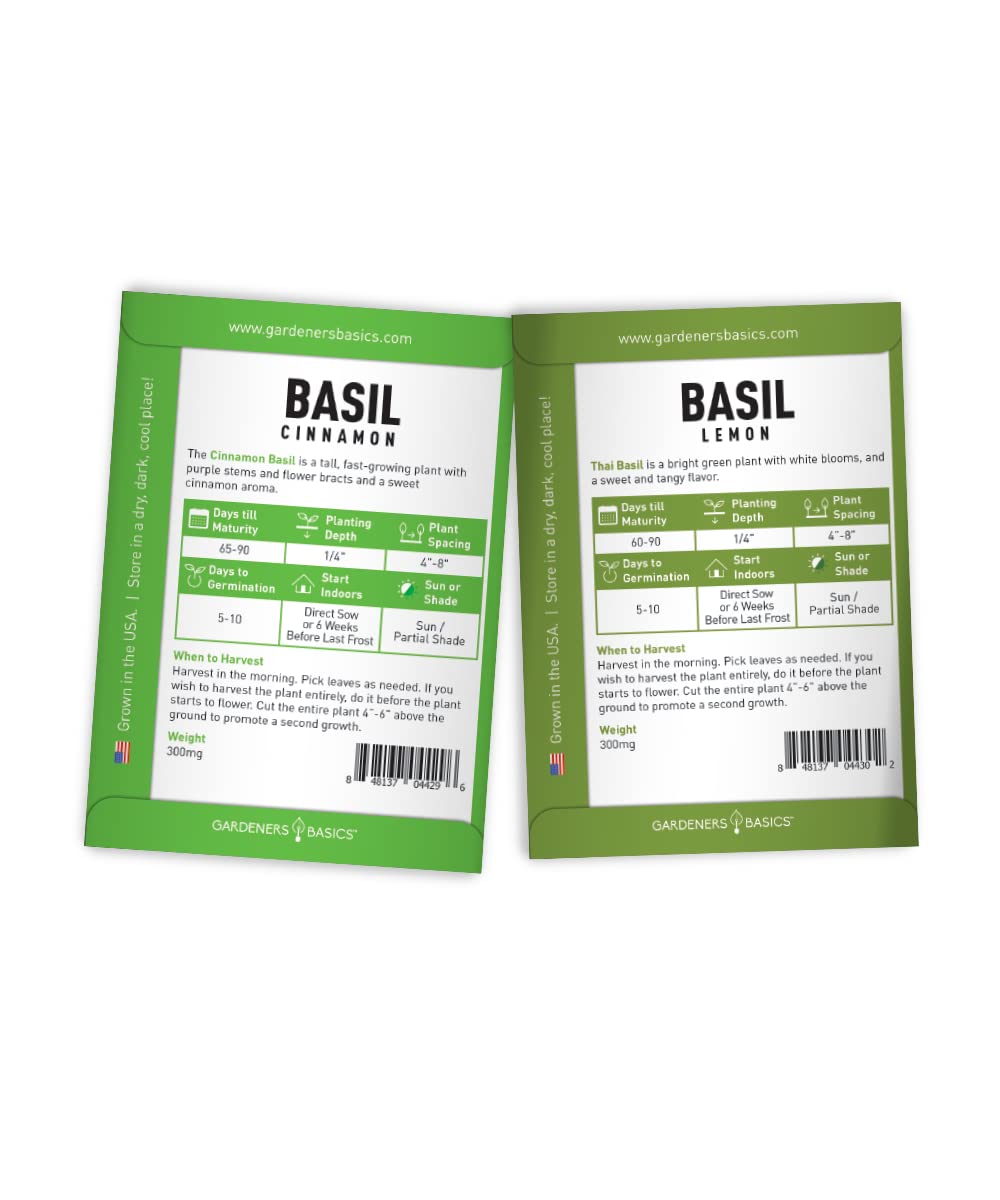 Gardeners Basics Basil Seeds USA-Grown – heirloom, non-GMO seeds from a family business.