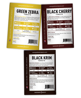 Gardeners Basics Black Krim tomato seeds for rich slicing flavor and color.