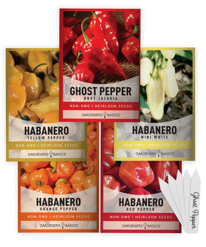 Gardeners Basics ghost pepper seeds pack for a spicy garden experience