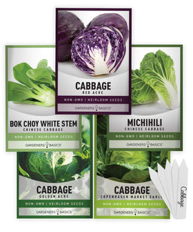 Gardeners Basics Michihili Napa seed packet for fresh stir-fries and crisp leaves.