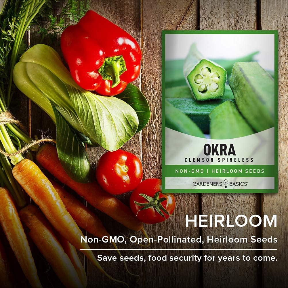 Gardeners Basics okra seeds suited for Indian and Southern dishes