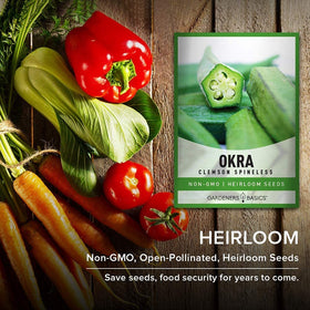 Gardeners Basics okra seeds suited for Indian and Southern dishes