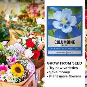 Gardeners Basics seed packet with directions for growing and care