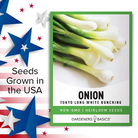 Gardeners Basics seed-saving heirloom onions for year-round gardening.