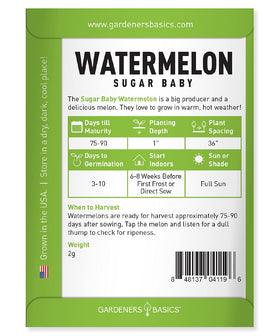 Starting Sugar Baby seeds indoors helps beat a short growing season.