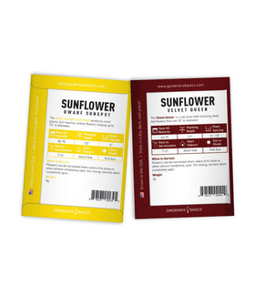Gardeners Basics Sunflower Kit attracting bees and butterflies in bloom.