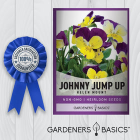 Gardeners Basics USA-grown seeds for Violet Johnny Jump Up.