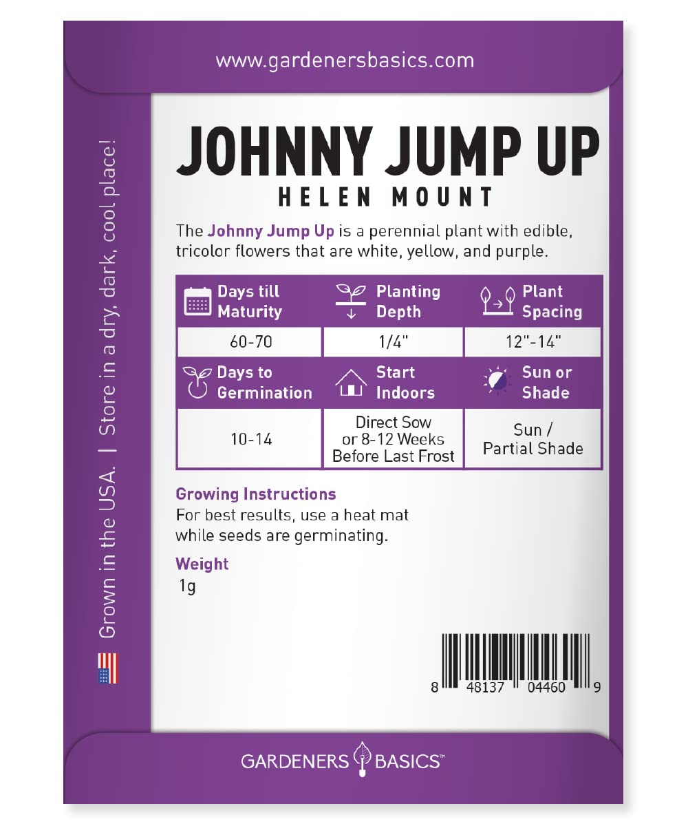 Gardeners Basics Violet Johnny Jump Up blooms tri-color display in borders.
