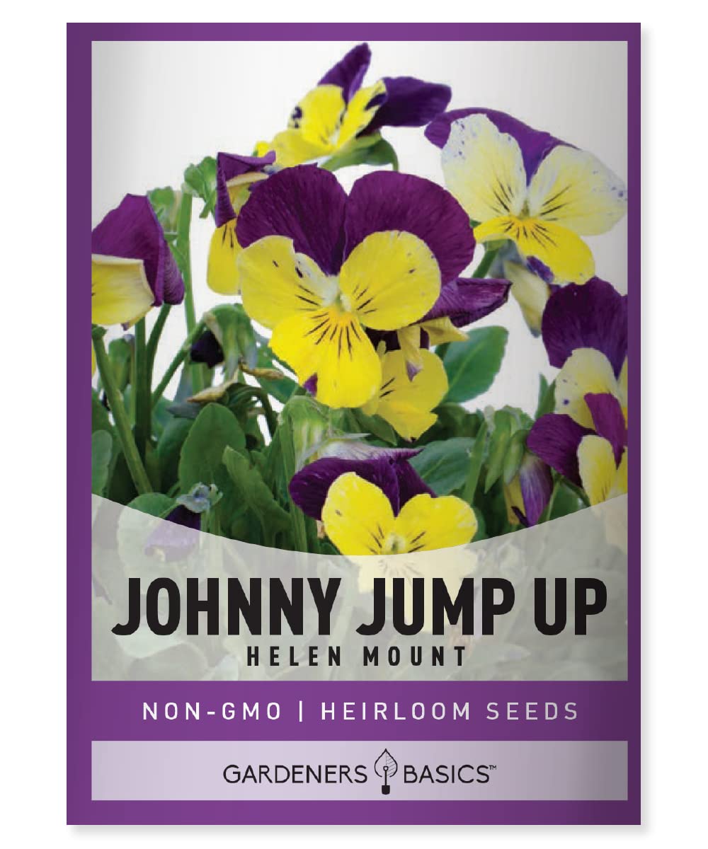 Gardeners Basics Violet Johnny Jump Up seed packet for spring planting and color.