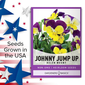 Gardeners Basics Violet Johnny Jump Up sun and shade tolerant growth.