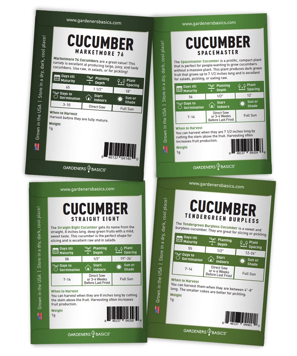 Gardeners Basics Yellow Lemon cucumber seeds with burpless, sweet harvests.