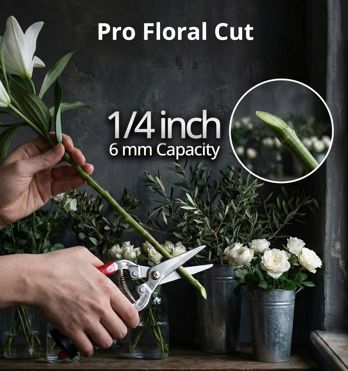 Gardeness pruning snips showing adjustable pivot tension for personalized feel