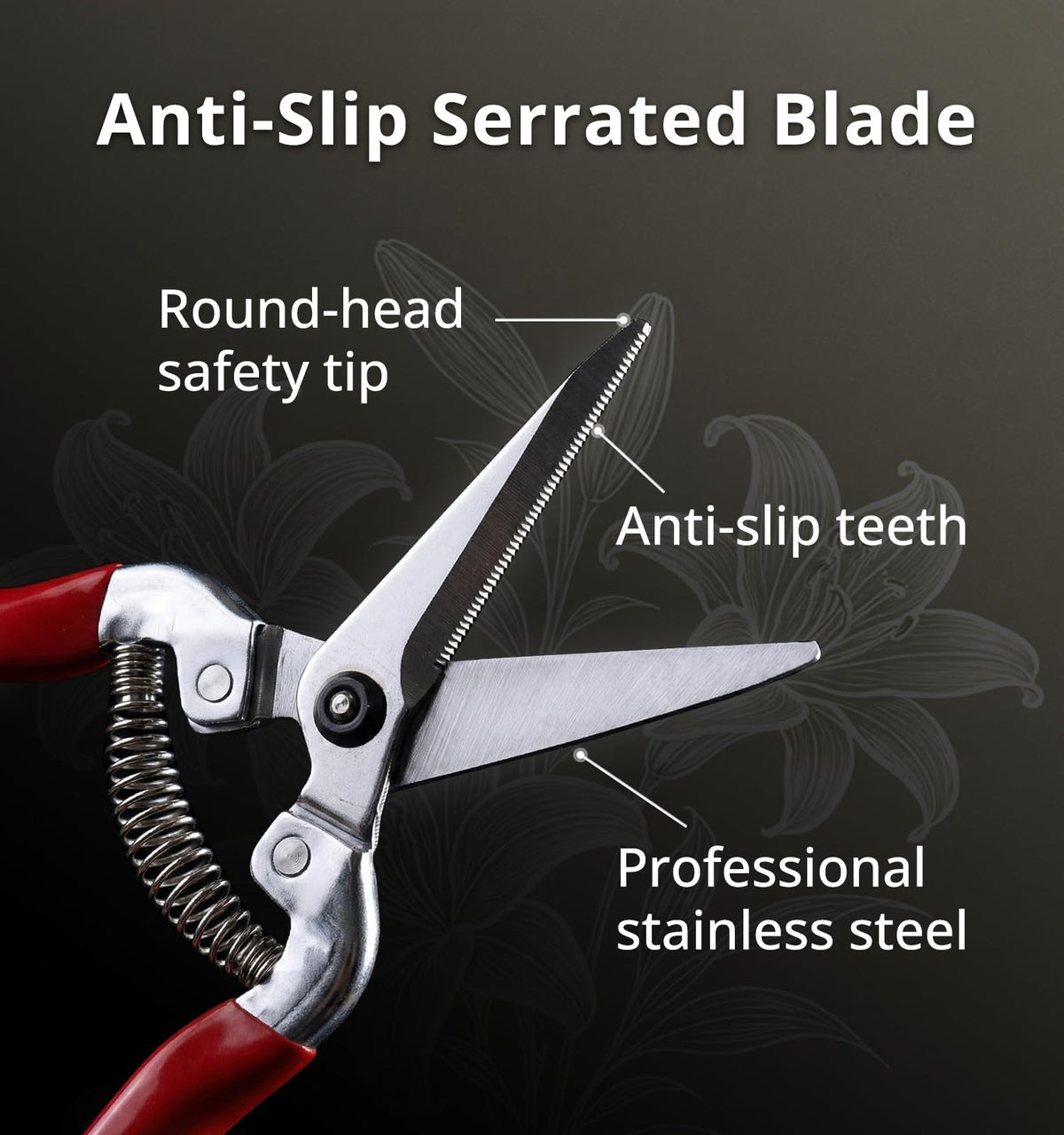 Gardeness pruning snips safety lock for secure storage