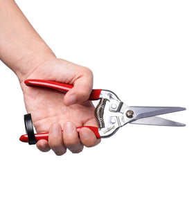 Gardeness stainless steel pruning snips with serrated blade for secure, clean cuts