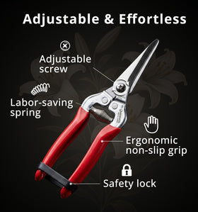 Gardeness stainless steel snips with comfortable PVC grips