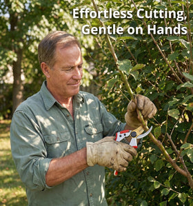 Gardeness Titanium Bypass Pruning Shears ergonomic handle for comfortable pruning sessions.