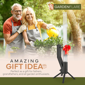 Gardenflare borosilicate glass tube provides a clear flame view.