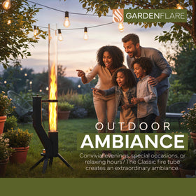 Gardenflare smokeless operation minimizes smoke for comfortable evenings.