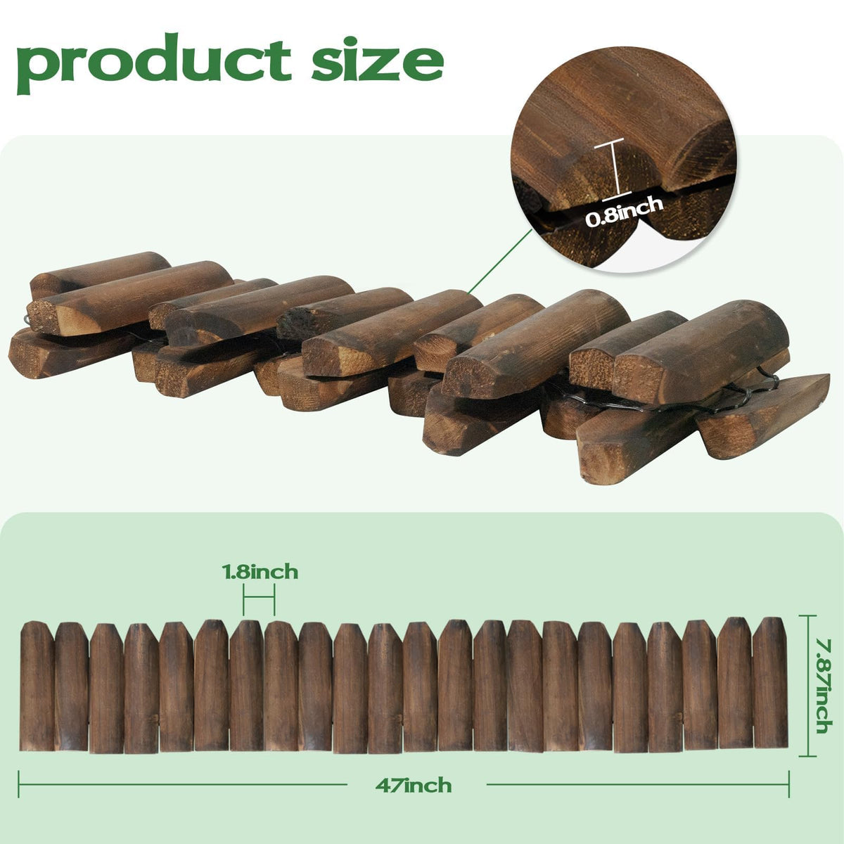 GardenFlow border fence outlines pathways with natural wood texture.
