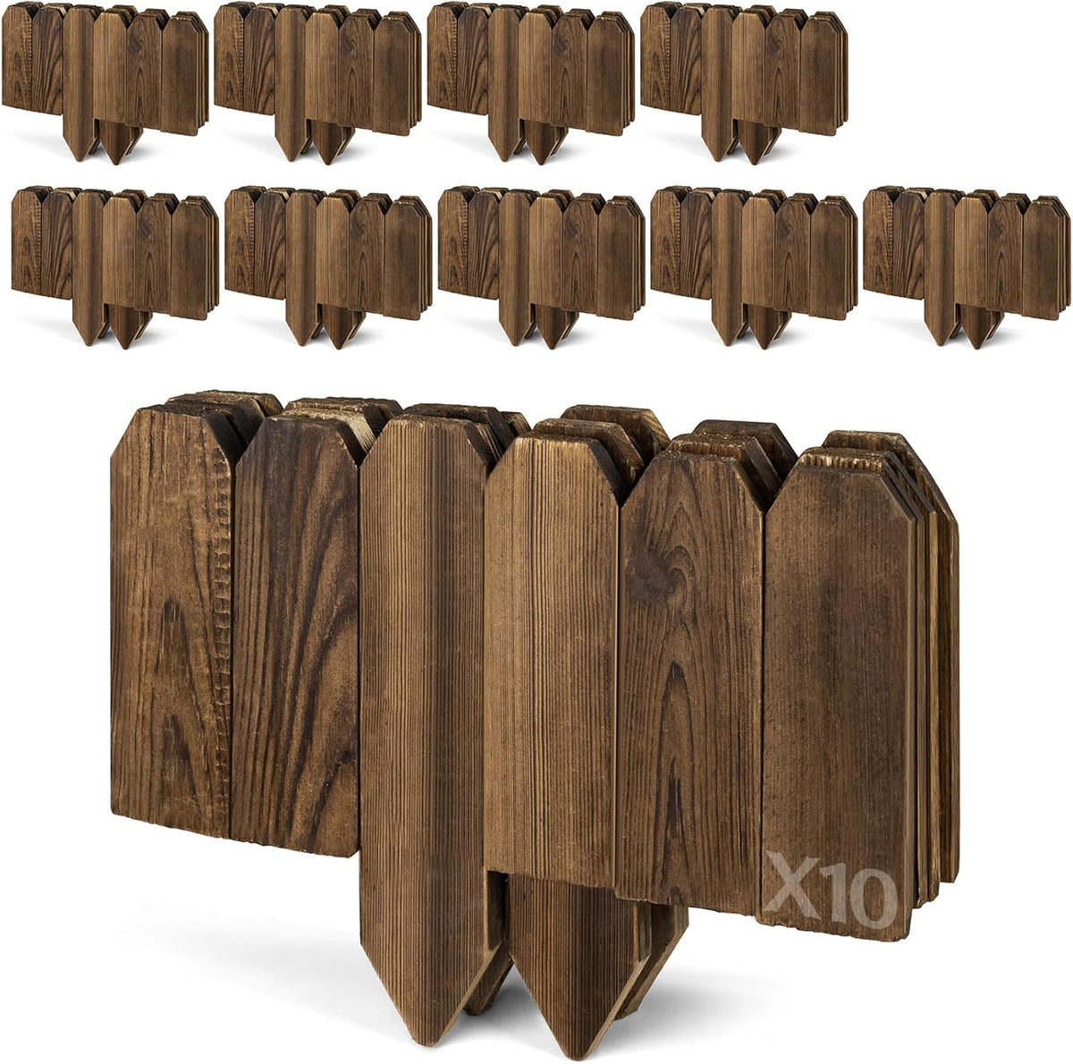 GardenFlow wood edging flat panel border defines borders with durable wood