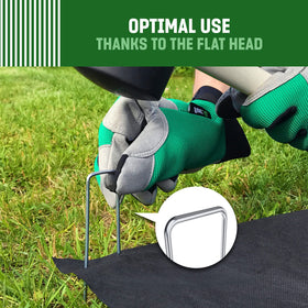 GardenGloss flat-head anchors provide secure hammering surface and prevent slipping