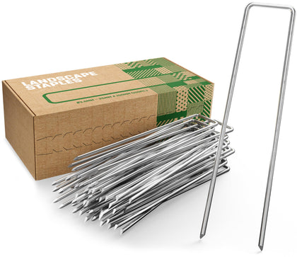 GardenGloss landscape staples 6-inch galvanized pack of 50 secures turf and fabric with rust-free durability