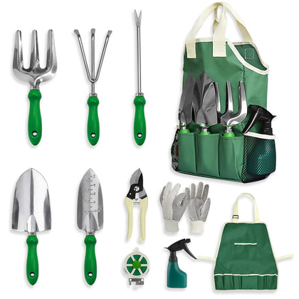 GardenHOME 11-piece gardening kit front view for organized tasks.