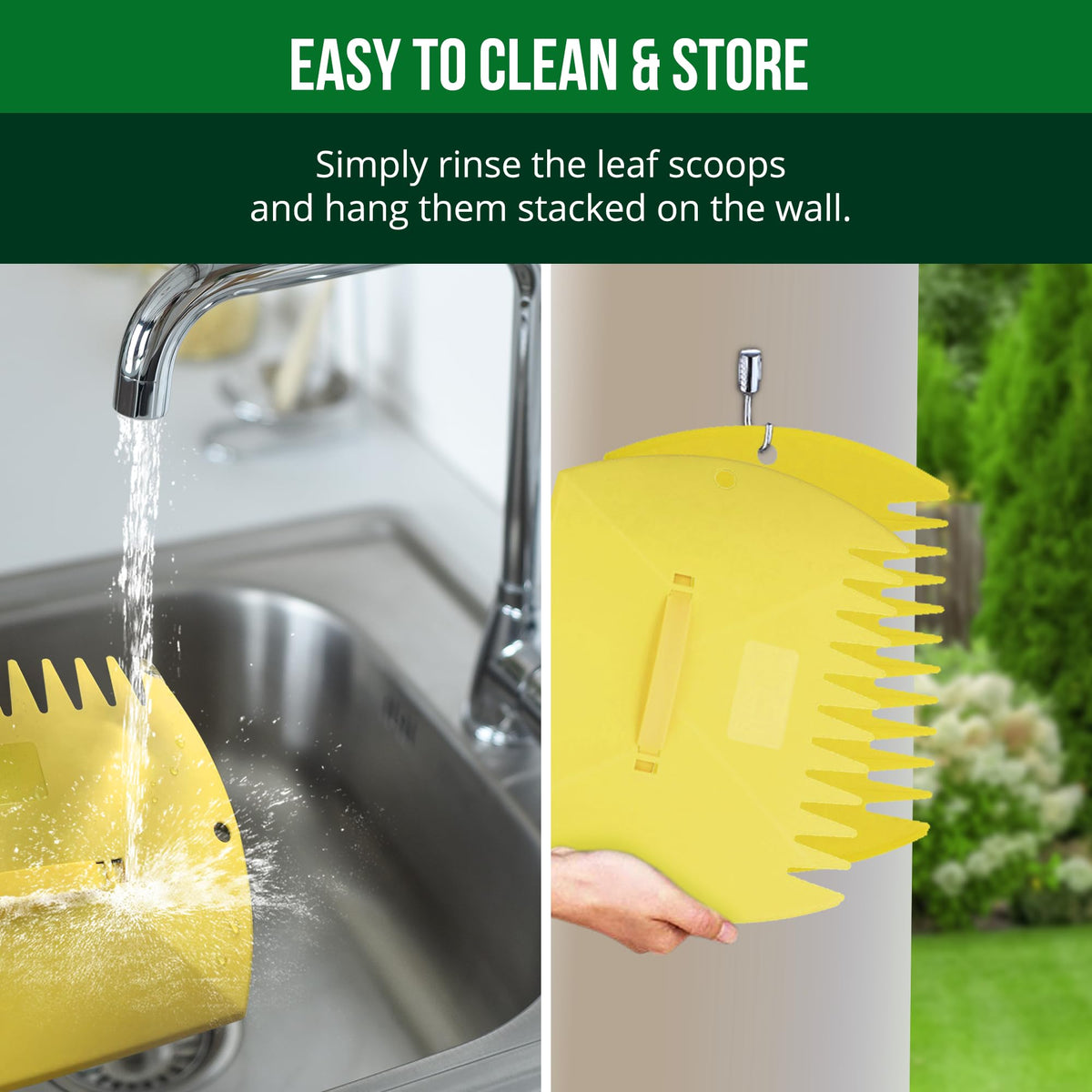 GardenHOME Quick outdoor cleanup with versatile leaf scoops.