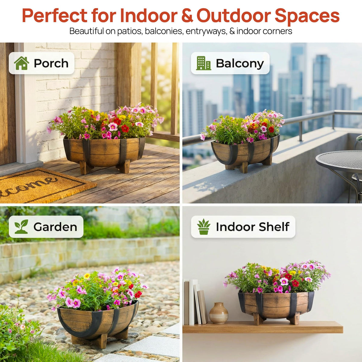 Gardenised elevated-base planter promotes airflow and drainage for healthier plants.