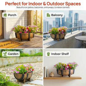 Gardenised elevated-base planter promotes airflow and drainage for healthier plants.