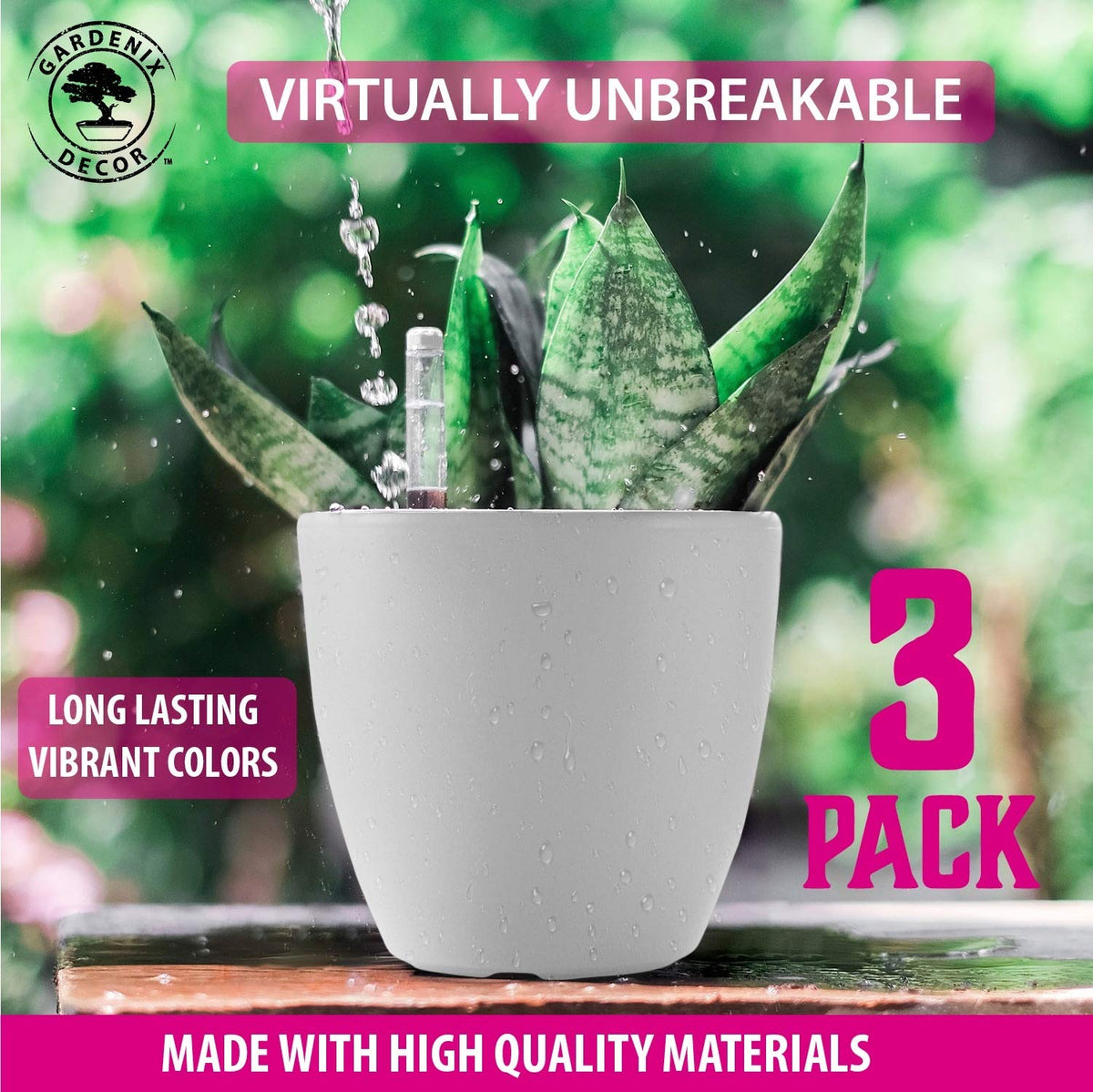 Gardenix Decor inner plant holder with legs elevates roots for better drainage.