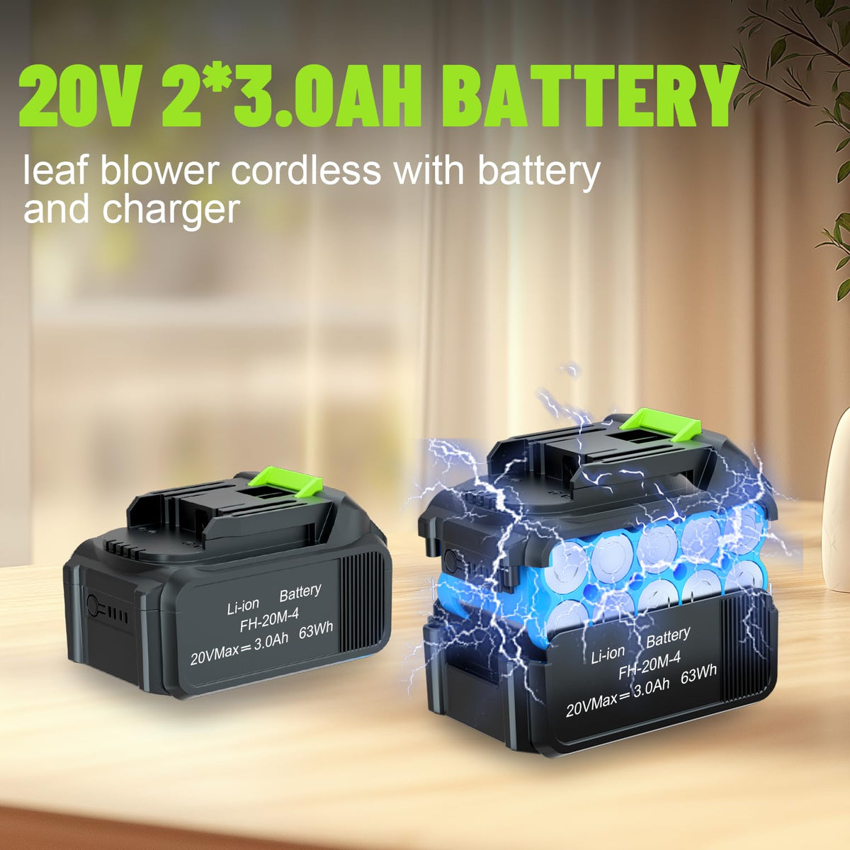 GardenJoy 500CFM air volume for quick outdoor clearing.