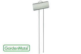 GardenMate zinc plant labels close-up metal tag highlights sturdy material for outdoor use.
