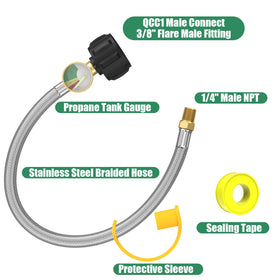 GardenNow 2-pack propane hoses suitable for standard two-stage regulators.