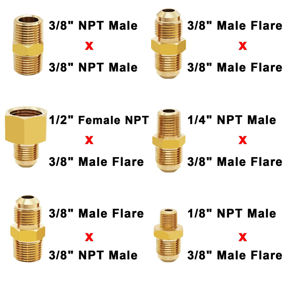 GardenNow 3/8 flare fittings ensure secure, leak-free connections.