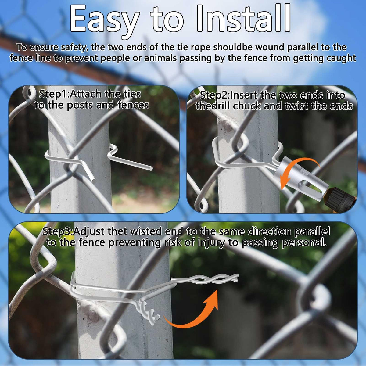 GardenNow fence clips fit chain-link and non-climb fences for farms.