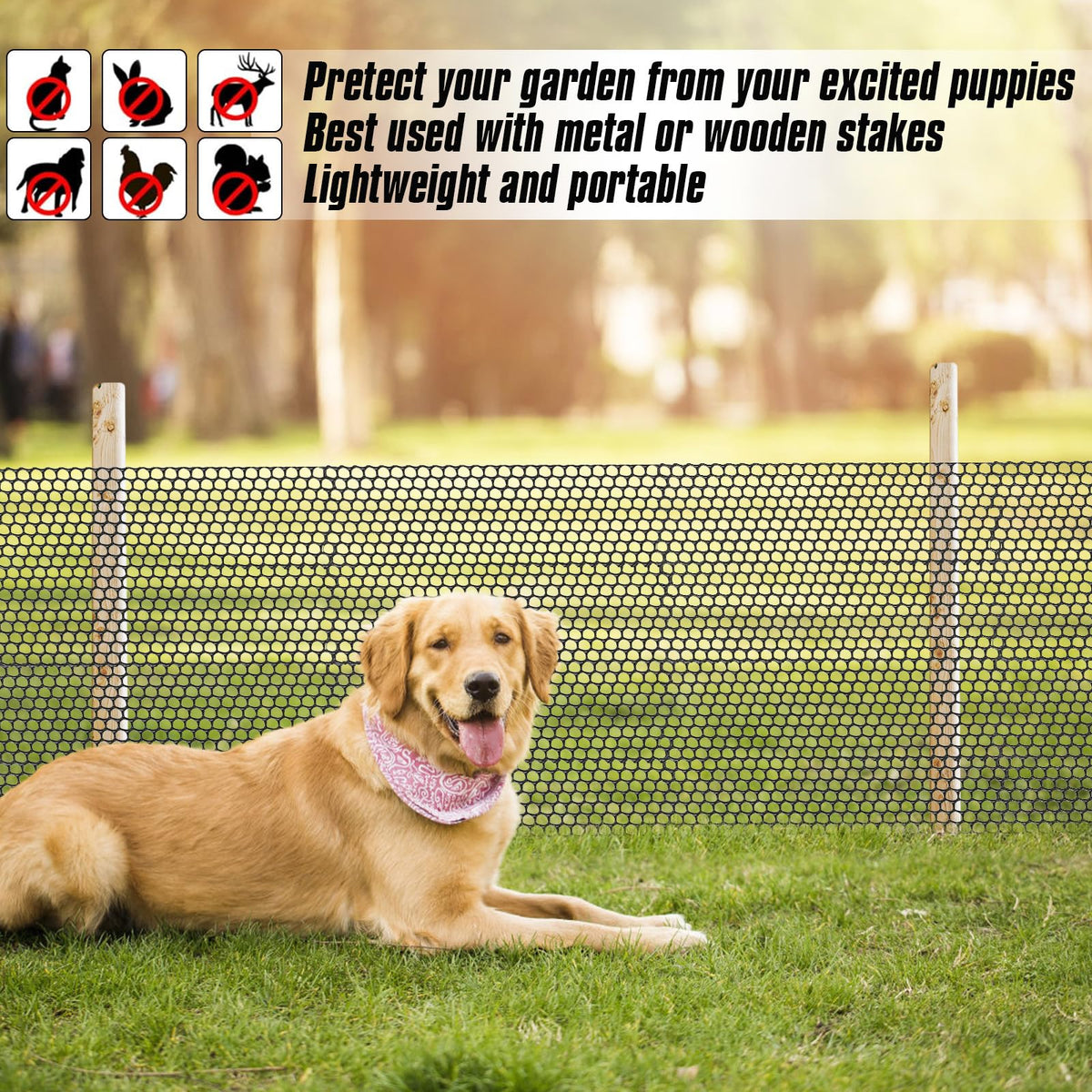 GardenNow mesh package includes 100 straps for secure setup.