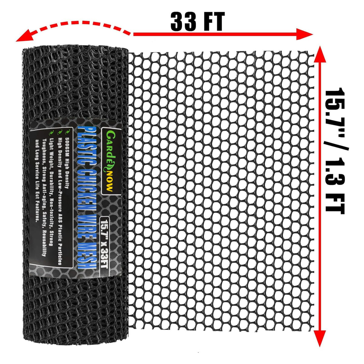 GardenNow chicken wire fencing in use for garden perimeter with hexagonal pattern.