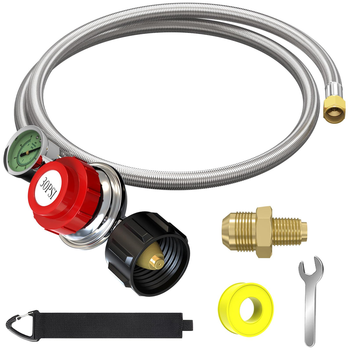 GardenNow propane regulator with gauge for precise heat control