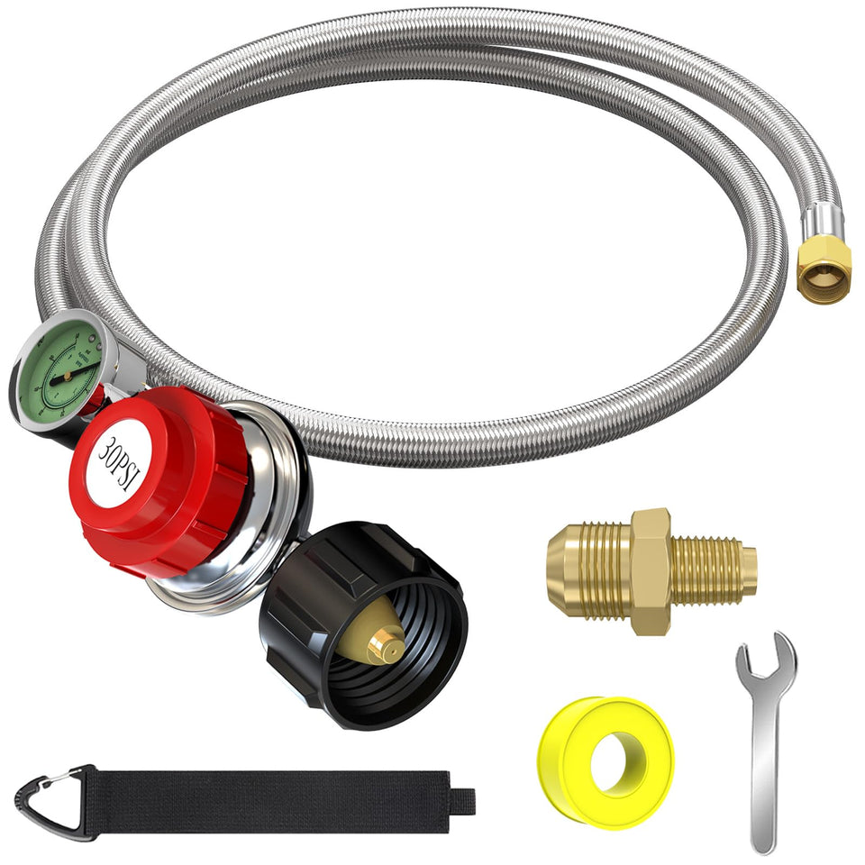 GardenNow propane regulator with gauge for precise heat control