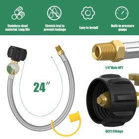 GardenNow stainless steel braided hose provides durable, weather-resistant RV connection.