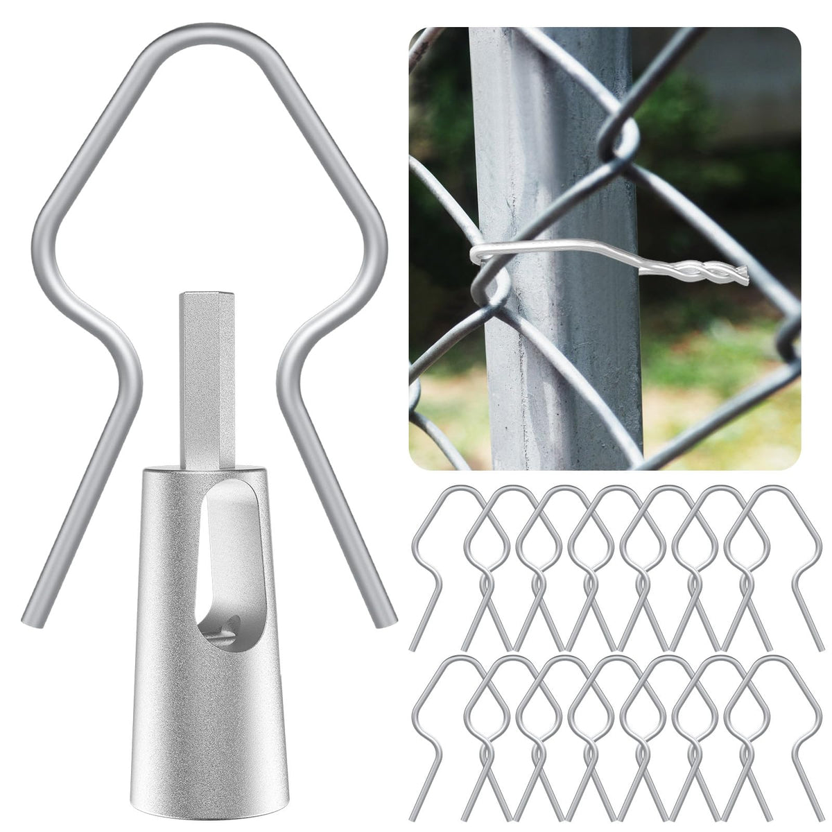 GardenNow T-post clips 200-pack shown securing wires on posts for multiple projects.