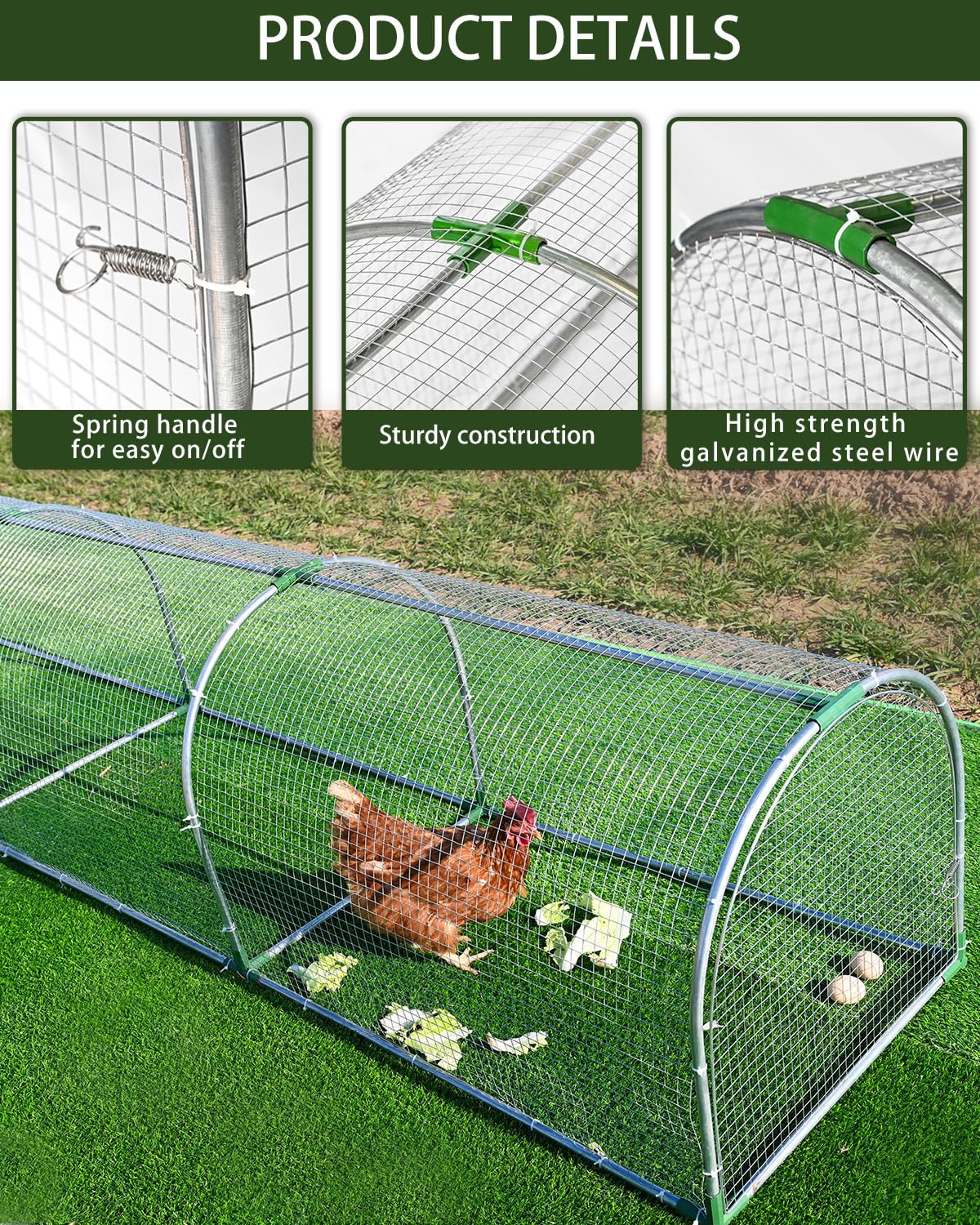 Gardenova predator-proof run with secure zippers and mesh safeguards flock.