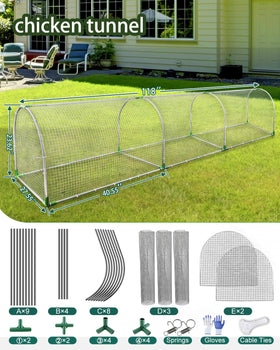 Gardenova coop run shows spacious 26-inch runway for multiple birds.