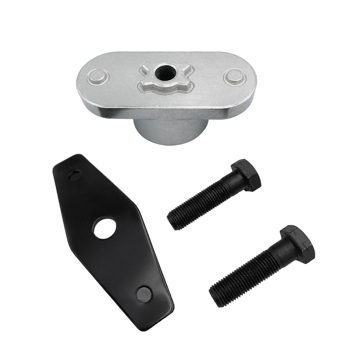 GardenP+ 748-0376E adapter included for secure blade mounting on compatible mowers.